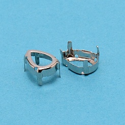 Teardrop-Messing-Lünette mit offener Rückseite zum Aufnähen von Krappenfassungen&nbsp;KK-WH0049-02B-P