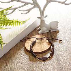 Braccialetto fatto a mano con perline intrecciate in cocco&nbsp;BJEW-JB07354
