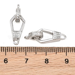 Micro pavé di ottone trasparente cubic zirconia piegato su fermagli&nbsp;CU-CBA7BFE-06B-P