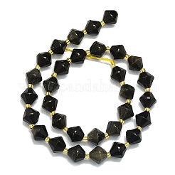 Naturale lucentezza dorata perle di ossidiana fili&nbsp;G-I376-C18-01