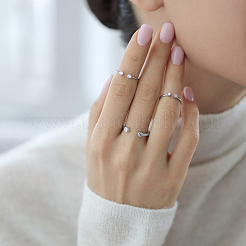Ensemble de bijoux géométriques en argent et zircons S925 pour femmes&nbsp;JY0116-3