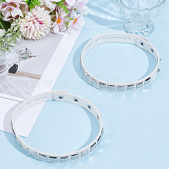 2 bracciale in lega e pelle PU&nbsp;AJEW-CY0002-15A