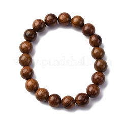 Stretch-Armbänder aus Holz mit runden Perlen für Männer und Frauen&nbsp;BJEW-U041-01