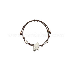 Geflochtene Perlenarmbänder aus Messing und Porzellan&nbsp;WG0303E-01