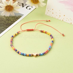 Bracciali di perline intrecciati con fili di nylon regolabili&nbsp;BJEW-JB06455-02