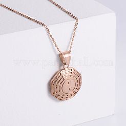 Colliers pendentifs vintage punk yin-yang en acier inoxydable pour hommes et femmes&nbsp;EB9499