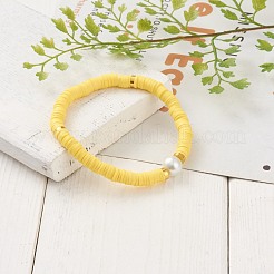 Bracciali elasticizzati fatti a mano in perle di argilla polimerica&nbsp;BJEW-JB05759-02