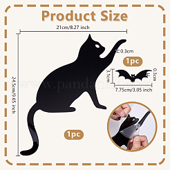 Katze & Fledermaus Acryl-Türaufsatz&nbsp;AJEW-WH0596-009