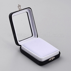 Scatole da esposizione diamantate sciolte in pelle pu con spugna all'interno&nbsp;LBOX-WH0001-05A