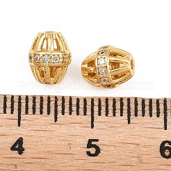 Perle di zirconi cubici trasparenti in micro pavè di ottone&nbsp;KK-Z162-13G