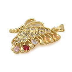 Micro en laiton papillon ouvrent pendentifs de zircons&nbsp;KK-M319-11G