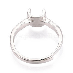 Rhodinierte 925 Sterling Silber Micro Pave Zirkonia Verlobungs-Solitärring-Fassungen&nbsp;STER-N016-74P