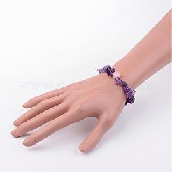 Natürlichen Amethyst Stretch-Armbänder&nbsp;BJEW-JB02523-02