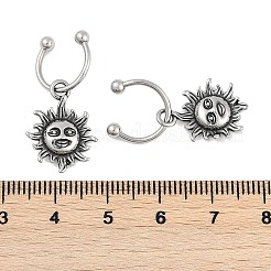 Boucles d'oreilles créoles pendantes en acier inoxydable chirurgical 316 pour femmes&nbsp;EJEW-G416-47AS