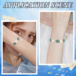 4 Stück 4 Stile natürliche Muschel & synthetische türkis geflochtene Perlenarmbänder&nbsp;BJEW-SC0001-54