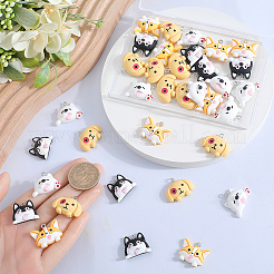 40 pièces 4 styles pendentifs en résine opaque de dessin animé&nbsp;RESI-SC0003-49