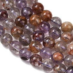 Perles et brins de quartz fantôme violet naturel (lodolite)&nbsp;G-R446-10mm-01A