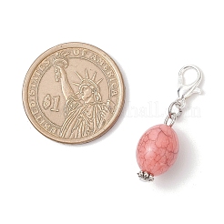 Pendentif décoratif ovale en acrylique imitation turquoise&nbsp;HJEW-JM03827