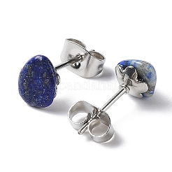 Rohe Nuggets-Ohrstecker aus natürlichen Edelsteinen&nbsp;EJEW-K253-01P