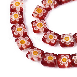 Chapelets de perles vernissées de millefiori manuelles&nbsp;LAMP-T022-10A