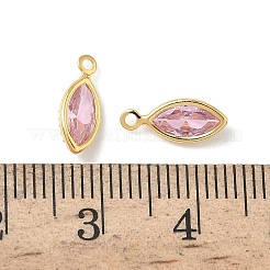 Breloques œil de cheval en laiton micro pavé de zircones cubiques&nbsp;KK-Z136-32G-02