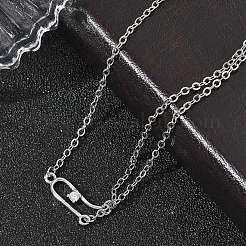 Messing Micro Pave klare Zirkonia Link Armbänder&nbsp;BJEW-E114-01E-P