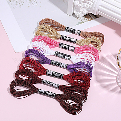 8 matassina 8 colori Filo da ricamo in poliestere metallizzato a 12 strati&nbsp;OCOR-CY0004-56A