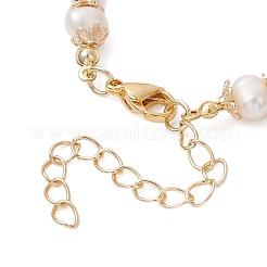 Bracciali con perline in ottone e pietre preziose&nbsp;BJEW-JB13015-02
