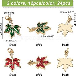 24 Uds. Dijes de circonita cúbica de latón de 2 colores&nbsp;KK-FH0004-25