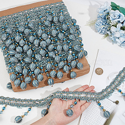 Garniture de frange de perles en plastique de rideau&nbsp;OCOR-WH0090-69C