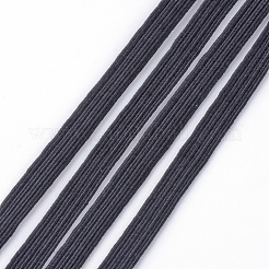 Cordon de corde élastique tressé plat de 1/8 pouce&nbsp;EC-R030-3mm-02