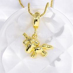 Colliers pendentif licorne en laiton pour femmes&nbsp;NJEW-C071-04G
