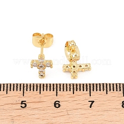 Boucles d'oreilles en laiton avec zircone cubique de micro pave&nbsp;EJEW-F405-19B-G