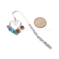 Marque-page pendentif en forme de cœur avec pompon perlé&nbsp;AJEW-JK00258