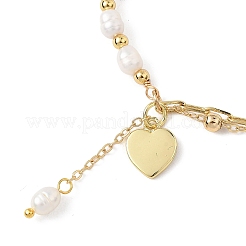 Armbänder mit Herzanhänger aus Messing&nbsp;BJEW-JB12860