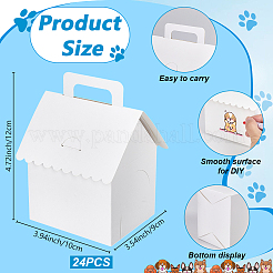 Hausförmige Geschenkboxen aus Pappe für Haustiere mit Griffen und Sichtfenster&nbsp;CON-WH0107-108