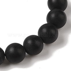 Braccialetti con perline intrecciate rotonde di onice nero naturale (tinto e riscaldato) da 10 mm&nbsp;BJEW-C067-01C-29