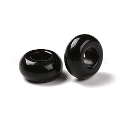Natürliche schwarze Obsidianperlen aus Europa&nbsp;G-G740-14x8mm-34