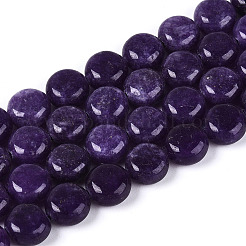 Teñidos naturales blancas abalorios de jade hebras&nbsp;G-T143-16A