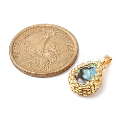 Pendentif coquille d'ormeau naturel / coquille paua&nbsp;PALLOY-MZ00146-02