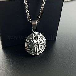 Punk-Stil 304 Edelstahl Herz Kreuz Anhänger Halsketten Vintage trendy Männer 304 Edelstahl Schmuck&nbsp;TC5378