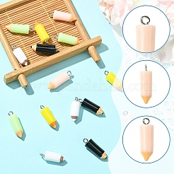 15 pièces 5 couleurs pendentifs en résine&nbsp;RESI-YW0004-88