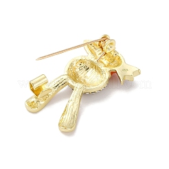 Spille da bavero in lega di zinco con strass a forma di coniglio con carota per vestiti&nbsp;JEWB-D305-01G