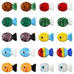 20pcs 10 Farben handgemachte Bunte Malerei-Perlen&nbsp;LAMP-YW0004-13