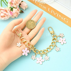 Cadenas decorativas para bolsos con dije de flor de esmalte rosa de aleación&nbsp;FIND-YWC0005-08