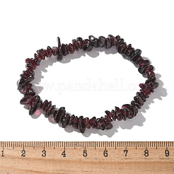 Chips de pulseras elásticas con cuentas de granate natural&nbsp;BJEW-JB01826-09