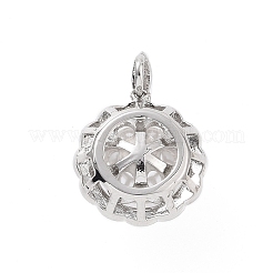 Placage de rack écologique pendentifs en zircone cubique micro pave en laiton&nbsp;KK-F843-12P