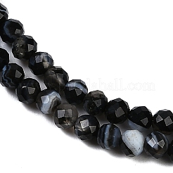 Brins de perles d'agate à bandes naturelles&nbsp;G-P553-G10-02