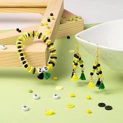 3 couleurs 1155 pièces bricolage ghana thème jamaïcain bracelets extensibles faisant des kits&nbsp;DIY-LS0001-22C
