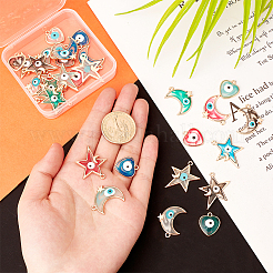 36pcs 18 pendentifs en émail en alliage de style&nbsp;ENAM-CA0001-37